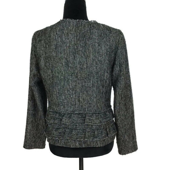 Talbot’s Women’s Tweed Ruffle Black & Grey Blazer - Picture 8 of 8